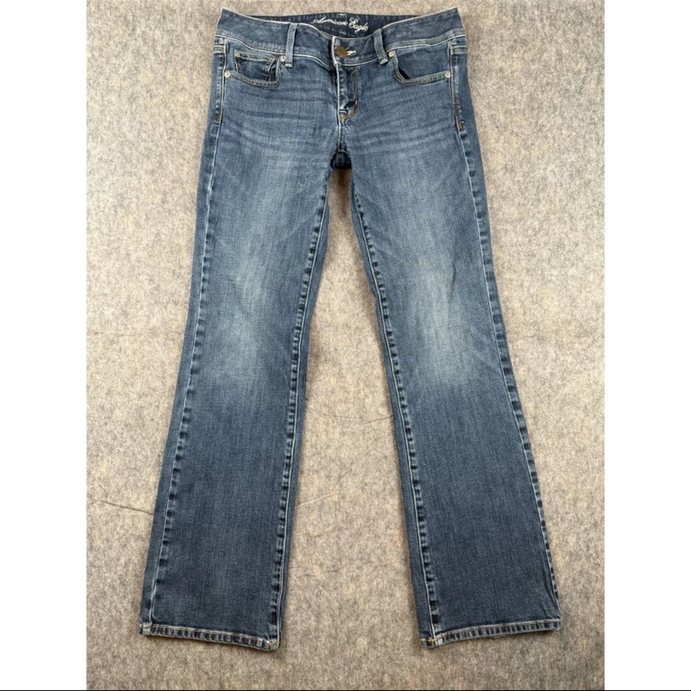 American Eagle Jeans Women's 30‎ X 29 Blue Denim Cotton Regular Fit Straight Leg